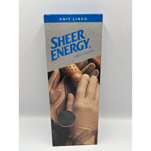 Vintage L'eggs Sheer Energy Knit Lined Stretch Driving Gloves BLACK RARE NIB